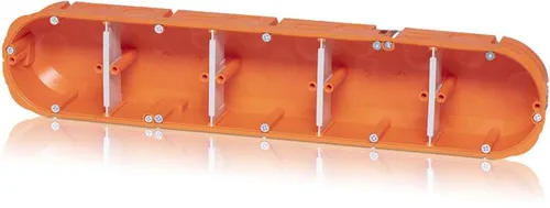 f-tronic Hohlwand-Gerätedose massiv HW60, 5-fach, orange, 5 Stück (7350156)