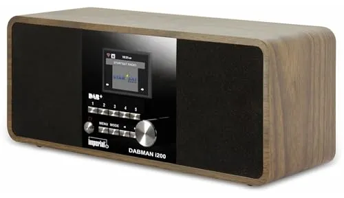 Imperial DABMAN i200 - Multifunktionsradio in Holzoptik - Radios: DAB+, UKW & Internetradio mit über 25.000 Sendern, 3'' Lautsprecher für voluminösen Klang und einfache Steuerung per App. Ideal für Musikliebhaber!