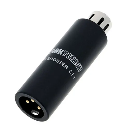 Klark Teknik Mic Booster CT1 - Vorverstärker für dynamische und passive Bändchenmikrofone, bietet 25 dB Verstärkung und arbeitet mit Phantomspeisung – ideal für professionelle Audioaufnahmen.