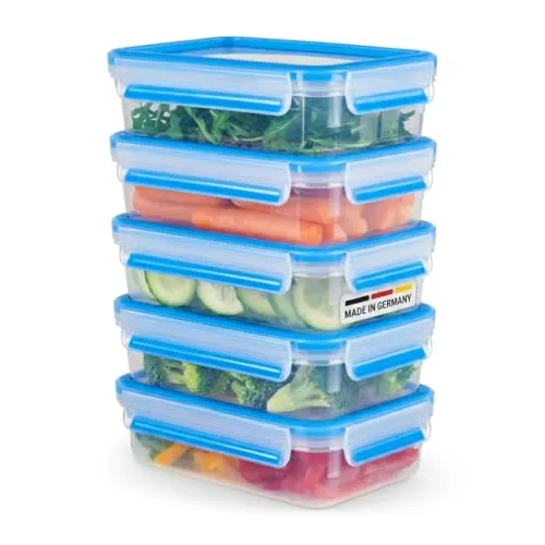 Emsa Mealprepset CLIP CLOSE 5er Set - Kleingeräte für die perfekte Meal Prep, luftdicht und auslaufsicher für frische Mahlzeiten unterwegs.