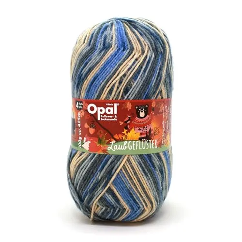 Opal Pullover/Sockenwolle "Laubgeflüster",4-fädig,100g/425m,75% Schurwolle/25% Polyamid,NS 2-3, (11251 Höhlenrauschen)
