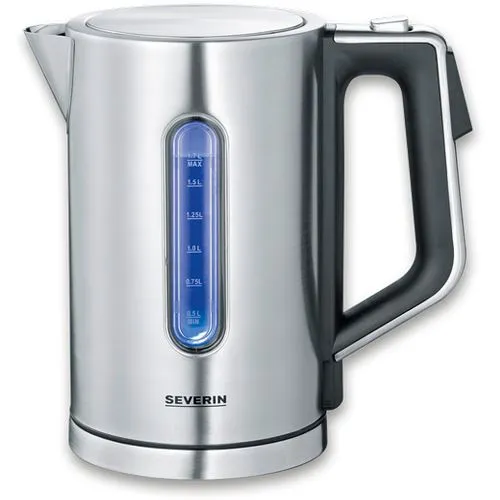 SEVERIN Wasserkocher WK 3418 - 1,7 l Edelstahl, 3.000 Watt, blitzschnelles Kochen mit Sicherheitsfunktionen und Anti-Kalk-Filter