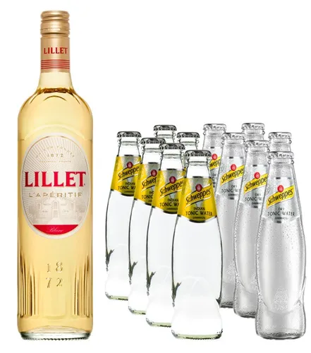Lillet Vive Set - Genießen Sie das erfrischende Lillet Vive Set mit Lillet Blanc, Schweppes Dry Tonic und Schweppes Indian – perfekt für gesellige Abende!
