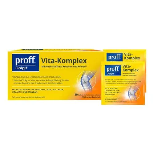 Proff Dolgit Vita-komplex Pulver - Rundum-Versorgung mit Nährstoffen für starke Knochen und flexible Knorpel, fördert die Mobilität und unterstützt einen aktiven Lebensstil
