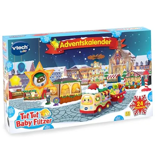 VTech Baby Tut Tut Baby Flitzer - Adventskalender – Mit tollen Überraschungen aus der Welt der Tut Tut Baby Flitzer – Für Kinder von 1-5 Jahren