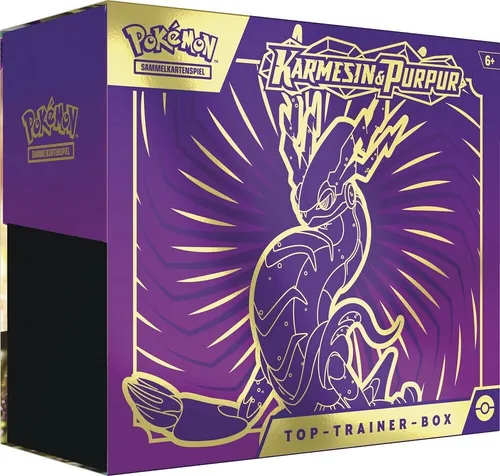 Pokemon Karmesin & Purpur - Purpur Top Trainer Box - Deutsch - TCG OVP Decks & Starter, enthält exklusive Trainer-Karten und Zubehör für dein Pokémon TCG Erlebnis!