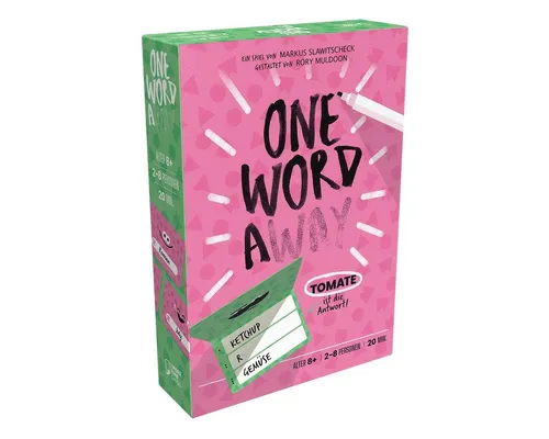 More Time Games, One Word Away, DE-Version – Schnelles Partyspiel für 2-8 Spieler - Spannendes kooperatives Team-Wortspiel für 2-8 Spieler ab 8 Jahren. Mit 20 Minuten Spielzeit pro Partie fördert es Kreativität und Teamarbeit. Ideal für Partys und Gruppen, voller Spaß und Abwechslung!