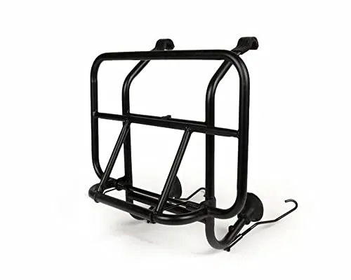 MOTONOSTRA Gepäckträger schwarz klappbar vorne kompatibel für Vespa Smallframe V50, PV125, ET3, PK S, PK XL, PK XL2, Largeframe