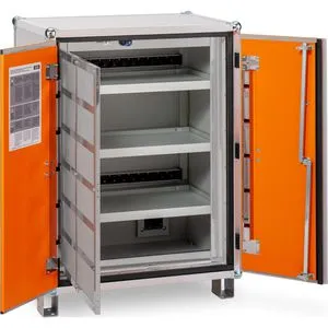 CEMO Akku-Ladeschrank Premium 8/10, mit 18 Steckdosen, Feuerwiderstand Typ 90, Stapelfüße, (B/H/T) 89 x 111 x 66cm