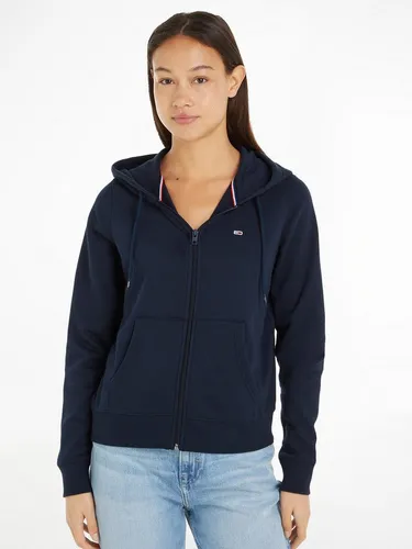 Tommy Jeans Sweatjacke TJW REG S FLAG ZIP THRU - Zip Hoodie in Dark Night Navy, mit Logostickerei und Kängurutasche, ideal für lässige Outfits und bequemes Tragen.