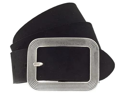 VANZETTI Damen Ledergürtel Made in Germany schwarz 80 - Damen-Gürtel, elegantes Accessoire mit sechs gestochenen Löchern für optimalen Tragekomfort und stilvolles Auftreten.