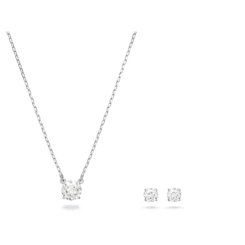 Swarovski Attract Set Rundschliff, Weiß, Rhodiniert 5113468