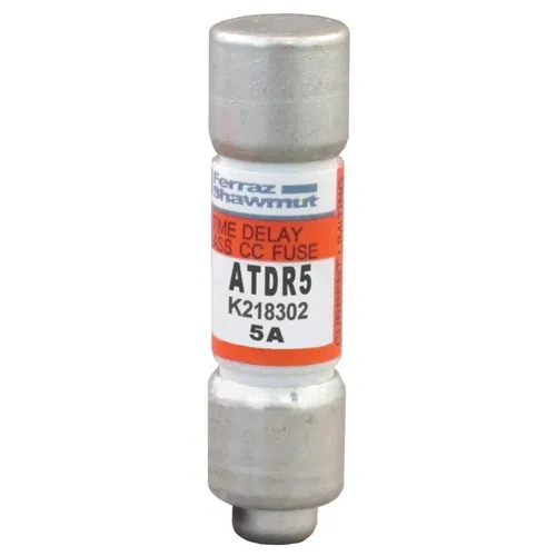 Mersen Sicherungseinsatz Class CC ATDR5 10x38mm - Zylindrischer Sicherungseinsatz für zuverlässigen Schutz, 5A, 600V, ideal für AC/DC Anwendungen mit Time Delay Charakteristik.