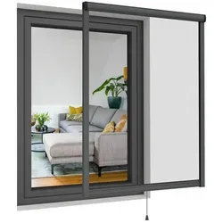 Jalousiescout Insektenschutzrollo 100x100 cm - Anthrazit - Praktisches Insektenschutzrollo für Fenster mit transparentem Glasfasergewebe, idealer Sichtschutz und einfache Montage. Schützt effektiv vor Insekten und lässt Tageslicht durch.