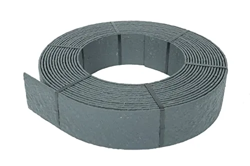 Wacredo Premium Flexboard Rasenkante grau 25 m - Rasenkante aus 100% recyceltem Kunststoff in eleganter Schieferoptik, ideal zur Gestaltung von Beeten und Teichrändern, einfach zu installieren und nachhaltig.
