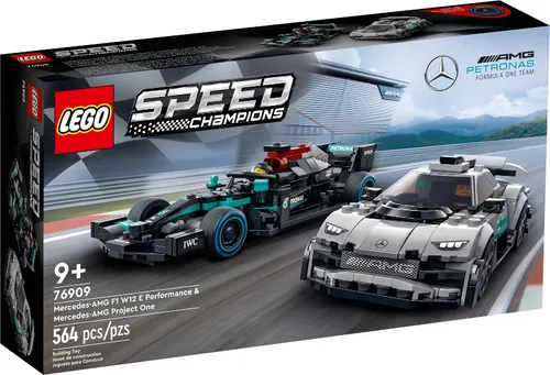 LEGO Speed Champions Mercedes-AMG F1 W12 E Performance & Mercedes-AMG Project One 76909 Building Kit; für Alter 9+ (564 Stück)