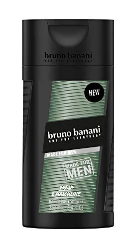 bruno banani MADE FOR MEN Shower Gel 250 ml - Duschgel für Männer, aromatisch-frischer Duft mit Bergamotte, Rosmarin und Zedernholz – für ein verführerisches Duscherlebnis.
