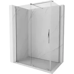Mexen Velar Ausziehbare Duschabtrennung 140 x 75 cm - Transparent, Chrom - Praktische und elegante Duschabtrennung von Mexen, ausziehbar und mit robustem 8 mm Hartglas. Ideal für moderne Badezimmer, schützt vor Spritzern und sorgt für einen stilvollen Look.