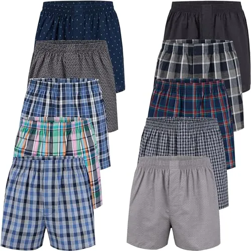 City Life Herren Boxershorts 10er Pack - 100% Baumwolle, Atmungsaktiv & Bequem, S-4XL, Mehrfarbig - Diese City Life Herren Boxershorts aus 100% Baumwolle bieten hohen Tragekomfort und sind ideal für Alltag und Freizeit. Mit elastischem Bund für perfekten Sitz und in modischen Designs erhältlich. Pflegeleicht und trocknergeeignet.