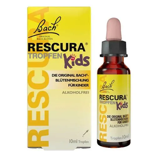 Nelsons GmbH BACHBLÜTEN Original Rescura Kids Tropfen alkoholfrei 10 ml - Arzneimittel zur Unterstützung in emotionalen Herausforderungen bei Kindern. Die alkoholfreie, vegane Rezeptur in kindersicherer Pipettenflasche ermöglicht eine einfache Anwendung.