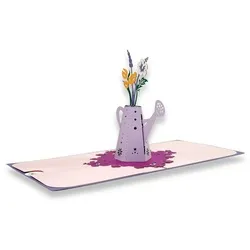 paperdora Grußkarte 3D Pop-Up-Karte „Blumen“ mit Umschlag und Wachssiegel - Dankeskarte, Blumen Geschenk