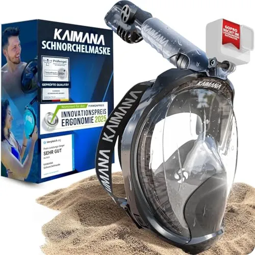 KAIMANA® Schnorchelmaske für Erwachsene L/XL - CO₂ Sicherheit & Quick-Release - Taucherbrillen mit geprüfter CO2 Sicherheit und innovativem Quick-Release für schnelles Ausziehen. Ideal für sicheres und komfortables Schnorcheln.