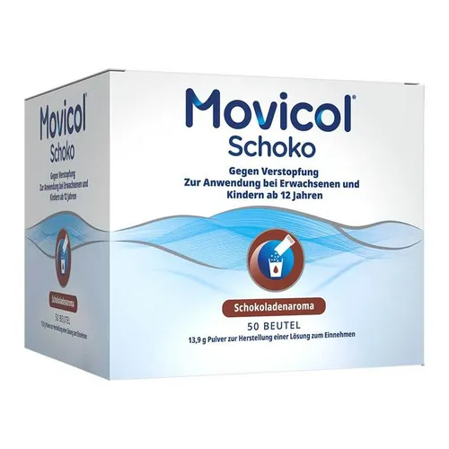 Movicol Schoko Pulver Beutel - Laxans zur Behandlung von Verstopfung bei Erwachsenen, sorgt für eine komfortable Darmtätigkeit und ist ideal für langanhaltende Beschwerden.