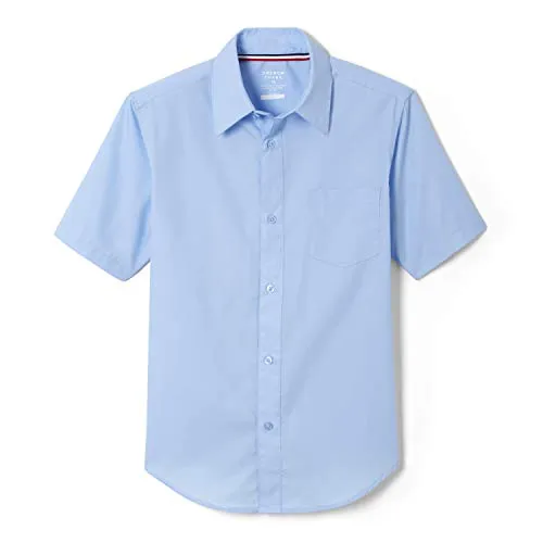 French Toast - Camisa clásica de Manga Corta para niño, confeccionada en popelín, Azul, 10