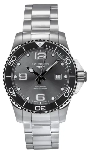 Longines Hydroconquest Automatische Taucheruhr L3.782.4.76.6 - Armbanduhr für Herren mit 300 m Wasserdichtigkeit, Saphirglas und robustem Edelstahlgehäuse – ideal für Taucher und Outdoor-Enthusiasten.