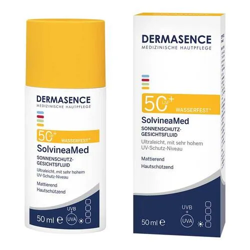 DERMASENCE SolvineaMed Sonnenschutzgel LSF 50+ 50 ml - Hochwirksames Sonnenschutzgel mit Lichtschutzfaktor 50+ für optimale Hautpflege. Ideal für empfindliche Haut und für den professionellen Einsatz. Jetzt bei Fliegende-Pillen.de entdecken!