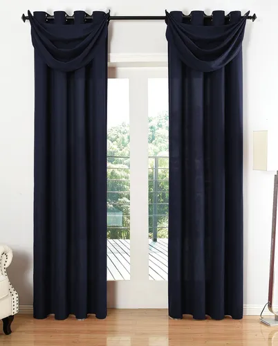 Blickdichtes Vorhang Set Dunkelblau 175x140 cm - Hochwertiges Gardinenset aus pflegeleichtem Microsatin, ideal für jedes Zimmer. Maße: 175x140 cm, waschbar bis 40 Grad und chlorfrei für einfache Pflege.