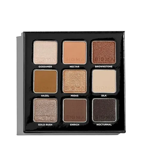 Sigma Beauty On-the-Go Lidschatten-Palette – Ritzy - Vielseitige 9-Farben-Palette mit matten, schimmernden und metallischen Tönen für kreative Looks. Hochpigmentiertes, veganes Make-up für jeden Anlass – perfekt für unterwegs.