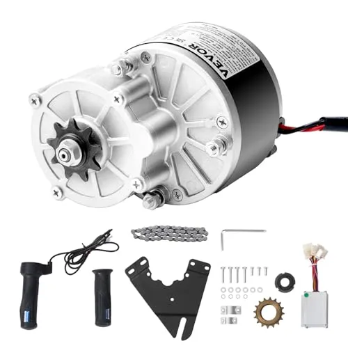 VEVOR 250 W Elektrischer Gleichstrommotor-Bausatz - Motoren für Go Karts, E-Bikes und Roller mit 250 W Leistung, 2700 U/min und verbessertem Drehzahlregler für effiziente Leistung und einfache Selbstinstallation.