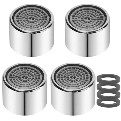 Chedin M18/M18,5/M20/M22 Strahlregler Mischdüse Luftsprudler, 4-teiliges Set Wasserhahn Bubbler, Mischpatrone Armaturensieb, Honeycomb Auslauf des Wasserhahns verchromt - interner Thread (M22)