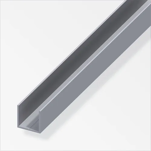 alfer Quadrat-U-Profil 15,5 x 15,5 x 2500 mm Aluminium Aluminiumprofil U Schiene