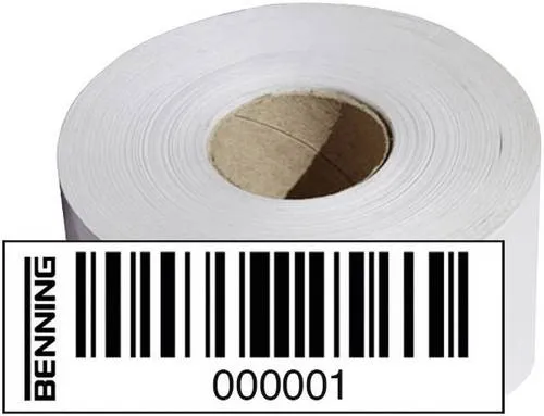 Benning Barcodeetiketten Nr. 1001-2000 - 756302 - Praktische Barcodeetiketten für eine einfache und effiziente Kennzeichnung, ideal für Spannungsprüfer & Gerätetester.