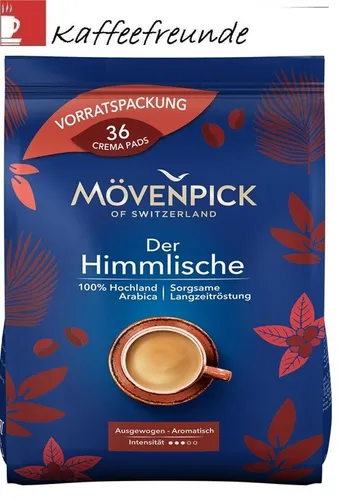 Mövenpick Der Himmlische Kaffeepads für Senseo 36 - Kaffeepads für Senseo, aromatischer Genuss mit hochwertigen Bohnen, ideal für Kaffeeliebhaber und perfekt für den täglichen Kaffee.