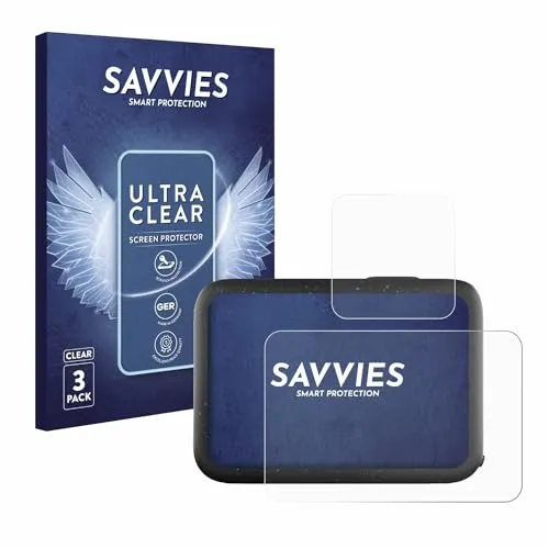 Savvies 6 Stück Schutzfolie für GoPro Hero 12 Black Displayschutz-Folie Ultra-Transparent