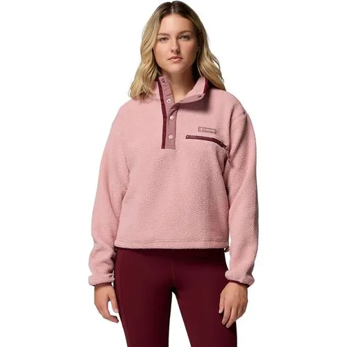 Columbia Fleecepullover Helvetia II Cropped Half Snap - Stylischer Sweatshirt in ERASER PINK, FIG und RICH WINE, perfekt für kühle Tage und bietet höchsten Tragekomfort.