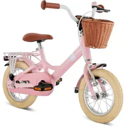 PUKY Youke 12'' Classic Alu Kinder Fahrrad Retro rosa - Kinderfahrrad mit leichtem Aluminiumrahmen, doppelte Bremsen für maximale Sicherheit und ergonomischem Design für wachsende Kinder – ideal für kleine Abenteurer ab 3 Jahren.