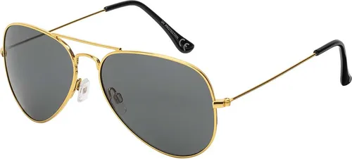 Sonnen Brille Designer Piloten Herren Sonnenbrille mit Kunstoffrahmen 30573 Schwarz Gold