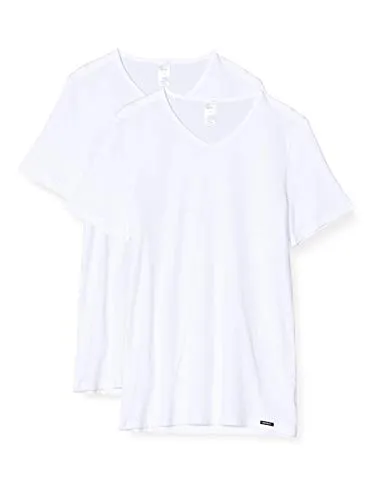 Skiny Herren V-Shirt Kurzarm 2er Pack - T-Shirts für Herren im Doppelpack, aus weicher Baumwolle für hohen Tragekomfort, ideal für den Alltag oder als Unterhemd.