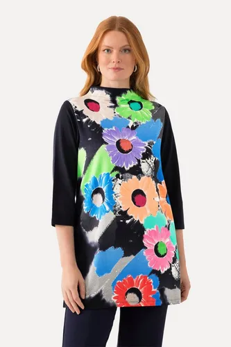 Ulla Popken Sweatshirt Longshirt A-Linie Stehkragen 3/4-Arm