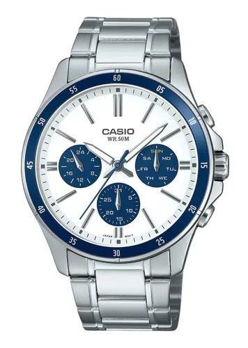 Casio Standard Quartz Sports MTP-1374D-7A2V Herrenuhr - Armbanduhren für Herren mit 50m Wasserdichtigkeit, robustem Edelstahlarmband und sportlichem Design – ideal für jeden Anlass.