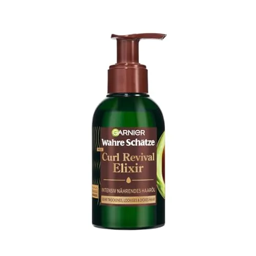 GARNIER Haaröl Curl Revival Elixir - Intensive Pflege für lockiges, dickes Haar. Mit Avocado-Öl und Shea Butter für geschmeidige Locken und Frizz-Kontrolle bis zu 96H. Für ein natürliches Haargefühl ohne Silikone.