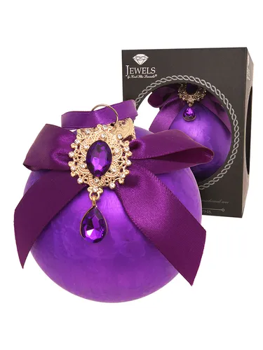 Krebs Glas Lauscha Christbaumkugel in Lila - Ø 8 cm, Rosa, Damen
