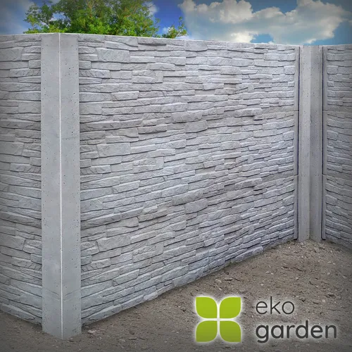 SOLIDBLOK Betonzaun Sandstein 2 Set - 4 Platten, 1 Pfosten - Sicht-, Wind- & Lärmschutzwände, langlebig und ideal für effektiven Lärmschutz sowie 95% Sichtschutz, wetterfest und robust.