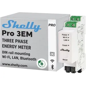 Shelly Pro 3EM 120A - Intelligenter Stromzähler mit 4-Quadranten-Messung, hohe Genauigkeit von 1% und vielseitige Konnektivität