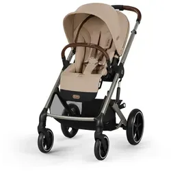 Cybex Gold PU1 Balios S Lux Kinderwagen, Mandelbeige - Hochwertiger Kinderwagen mit sicherem Sitz, einhandfaltbar und selbststehend – ideal für Stadtabenteuer mit Ihrem Kind!