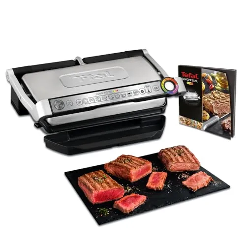OptiGrill+ XL GC7228 - Elektrischer Grill, 800 qcm, schwarz, perfekt für große Grillpartys und gleichmäßige Garergebnisse